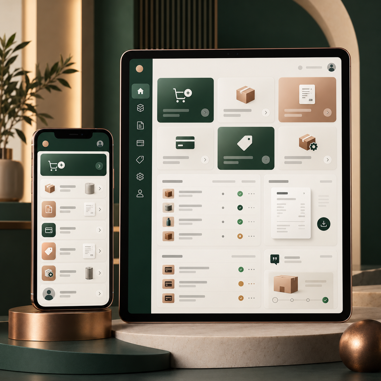 Customer portal on desktop and mobile devices