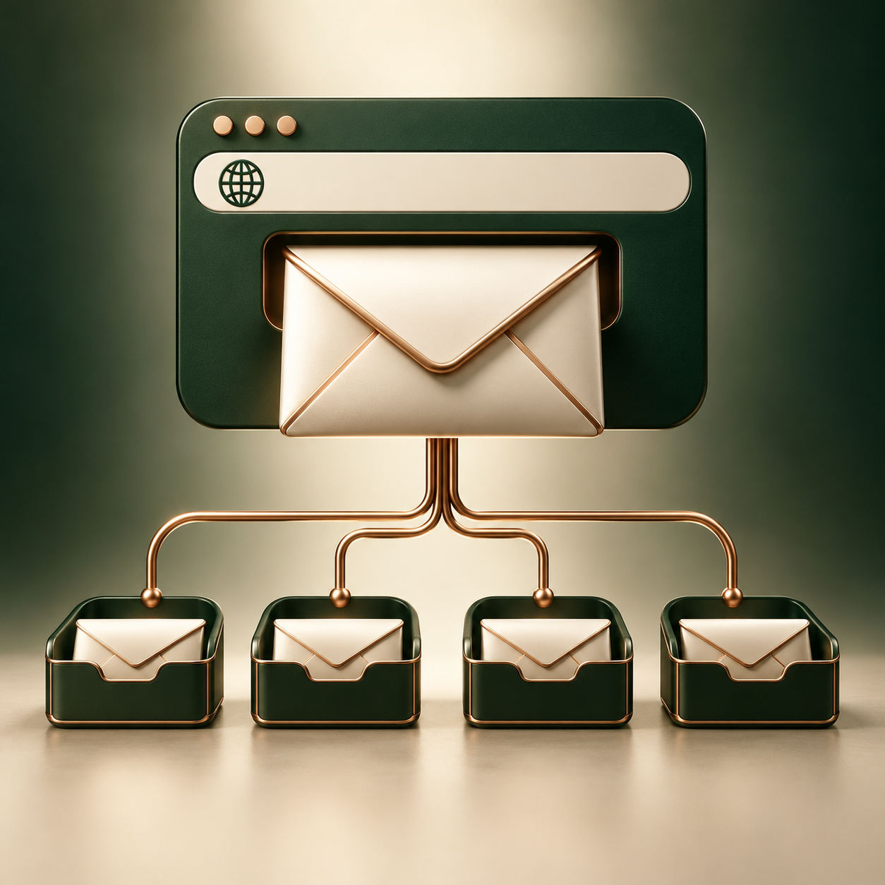Email envelope and communication illustration