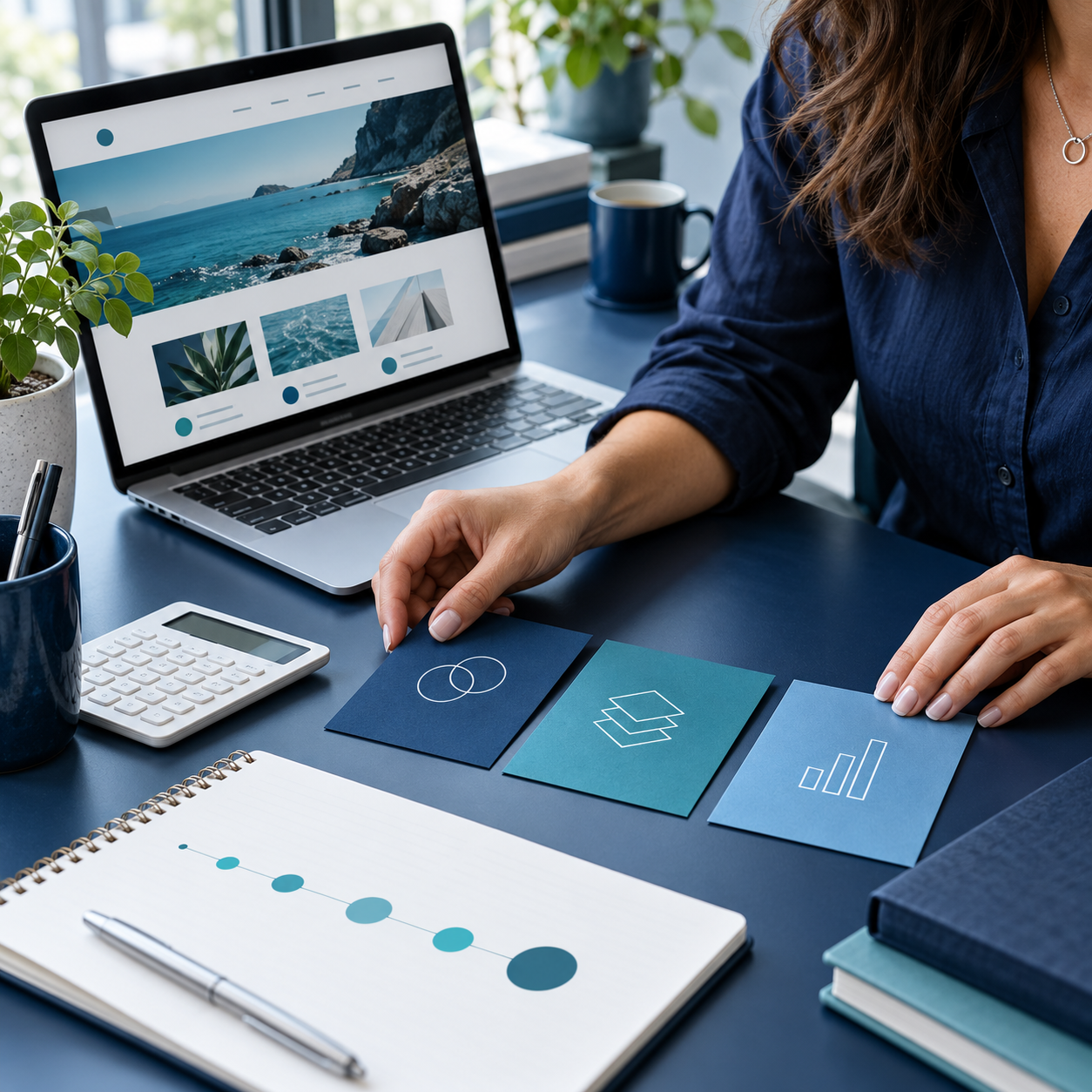 Business owner reviewing website plans and costs