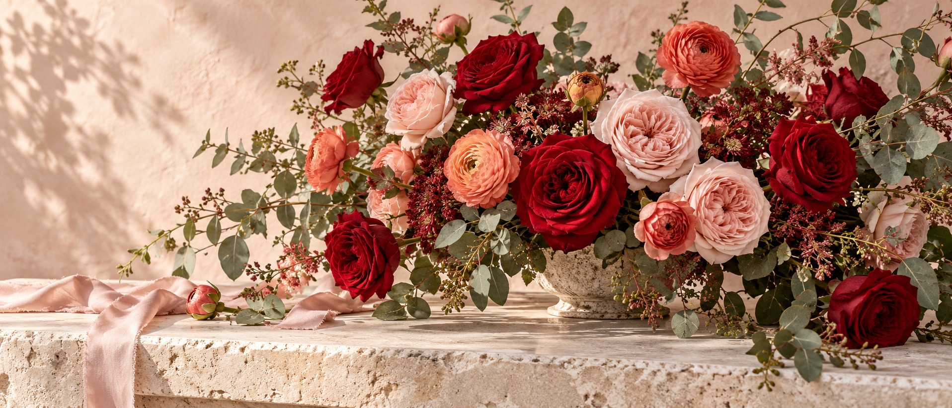 Fresh floral arrangements in a shop
