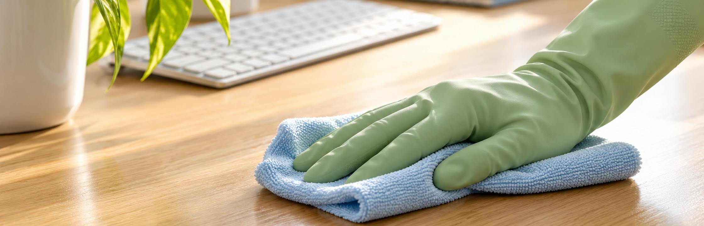 Cleaner maintaining a workspace