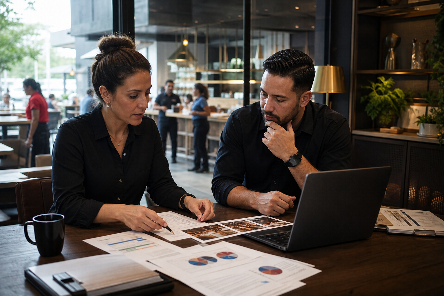 Business team reviewing a customer inquiry