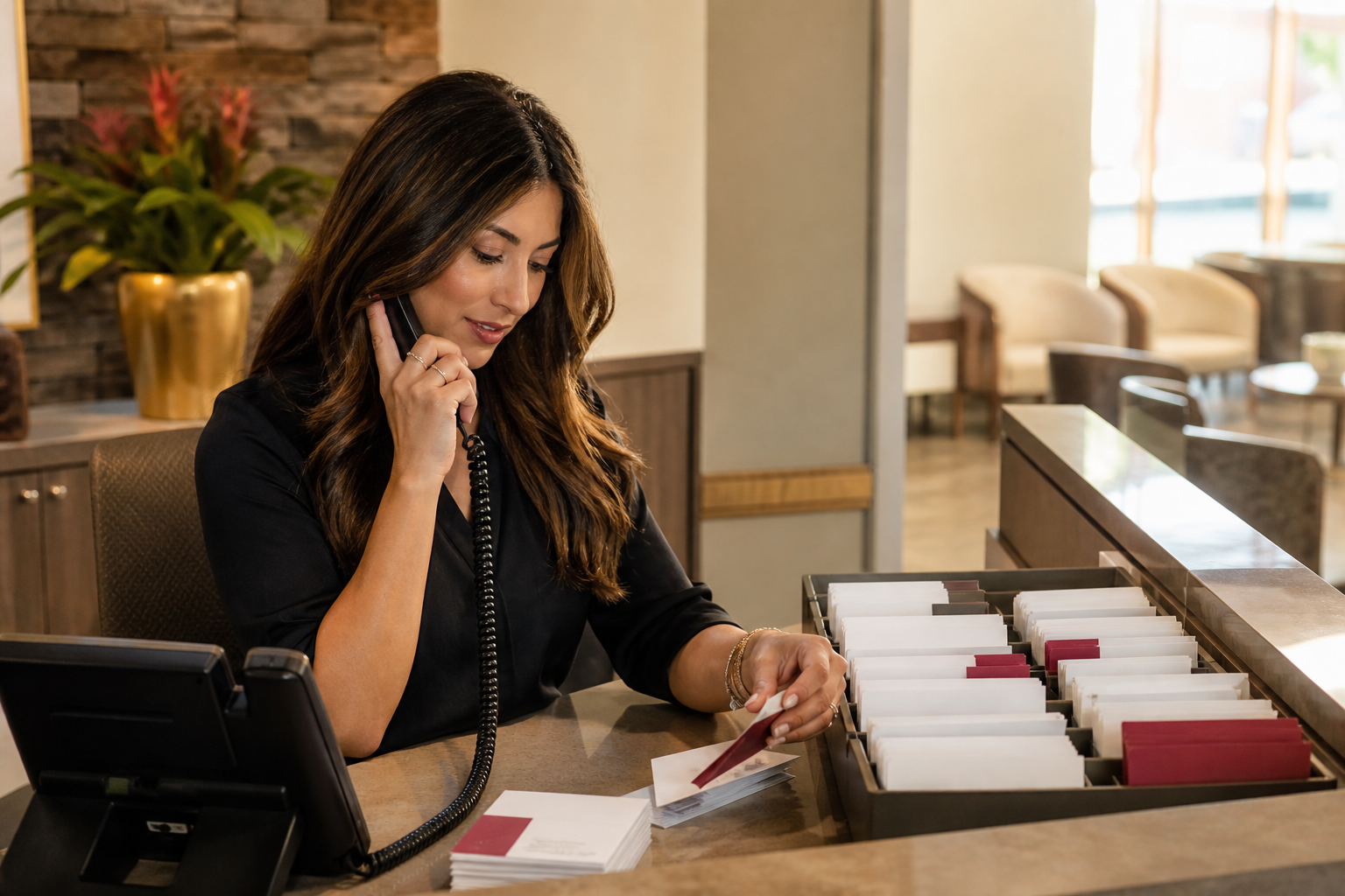 Practice staff member making a follow-up call