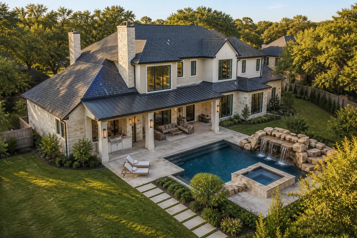 Residential property with landscaped outdoor space